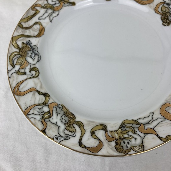 SOLD -4pc American Atelier Heavenly Hosts Cherubs Angel Christmas Salad Plate 8" - Picture 2 of 7